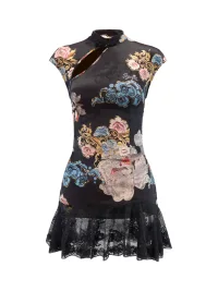 JYOSEI | Chinese-Inspired Floral Lace Mini Dress