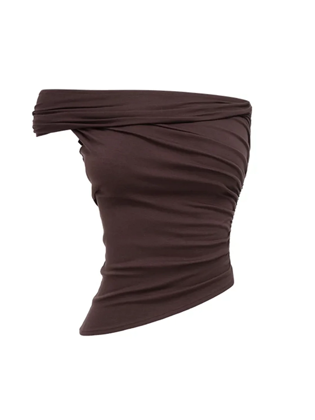 1JINN STUDIO | Asymmetric Ruched One-Shoulder Tank Top