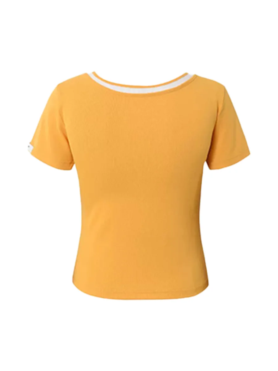 24ans online | Patchwork Faux-Layer Racing Print T-Shirt - 3