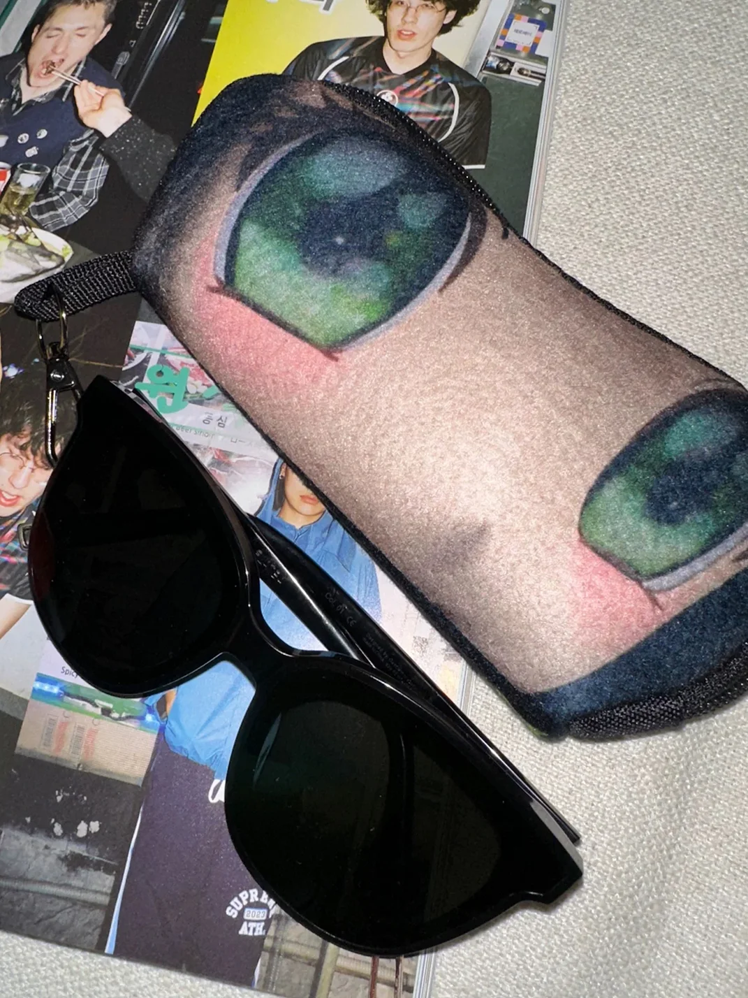 Bunnybunnygun | Y2K Felt Zipper Eyeglasses Case with Hook