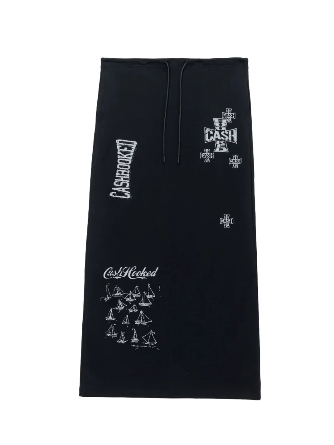 CASHHOOKED CLOTH | Cracked Print Long Skirt