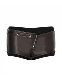 JYOSEI | Women's Low-Rise Layered Faux Leather Shorts