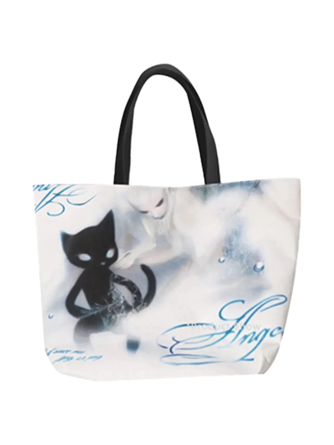 Oogreenapple | Y2K Angel Cat Tote Bag