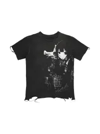 SHIBU | Distressed Washed Anime Graphic Short-Sleeve T-Shirt