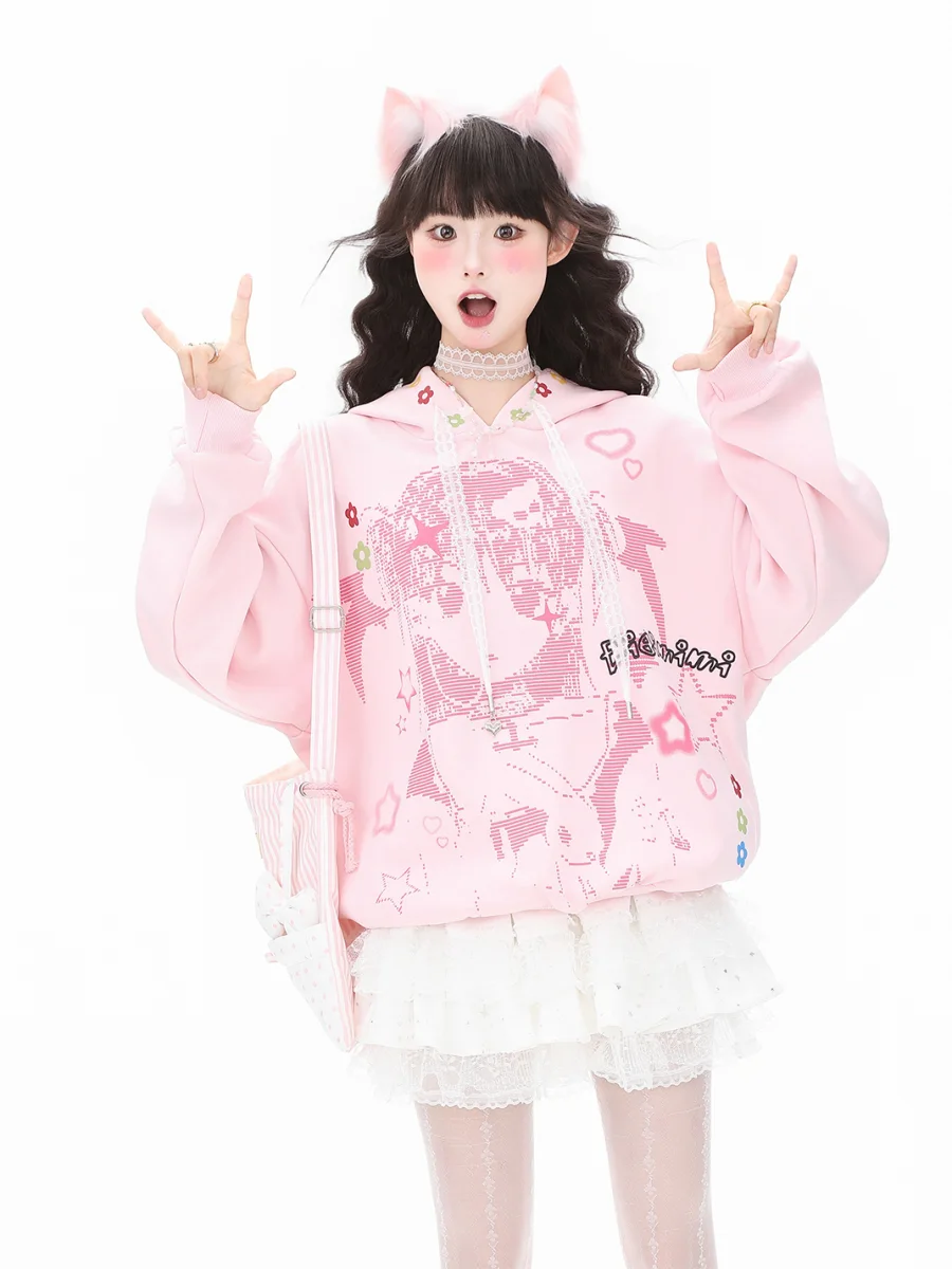 Languid Park | Cartoon Wings Hooded Sweatshirt - 4