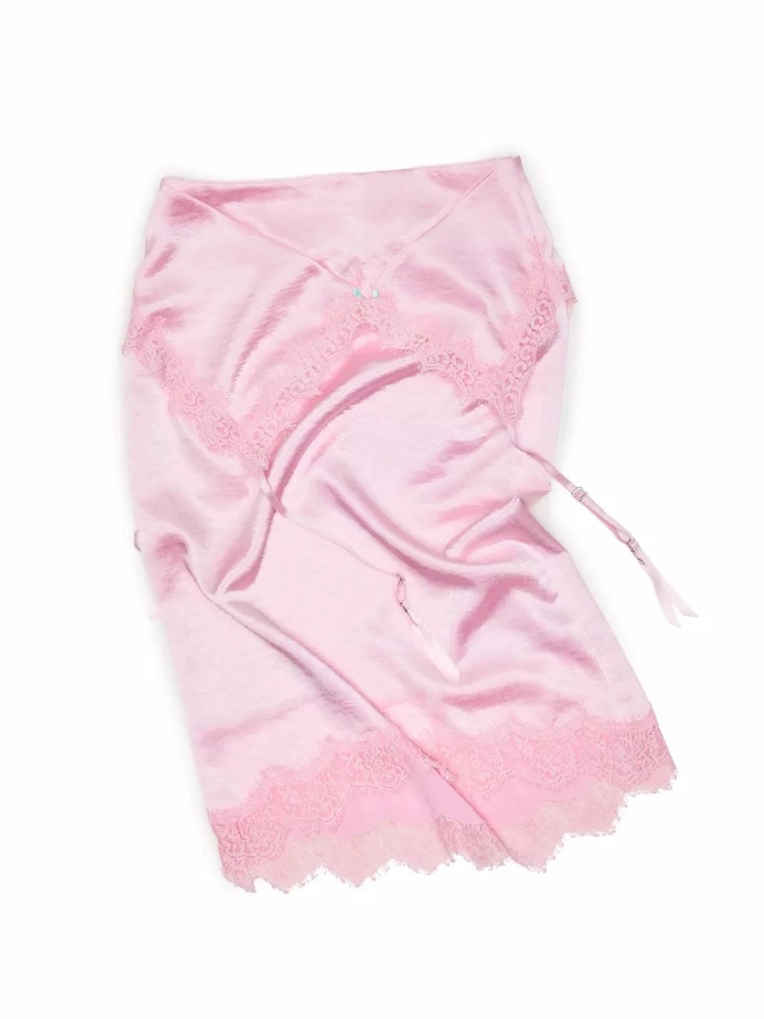 1JINN STUDIO | Fitted Lace Panel Satin Midi Skirt