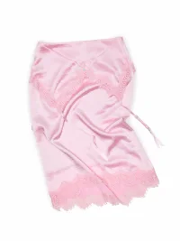 1JINN STUDIO | Fitted Lace Panel Satin Midi Skirt