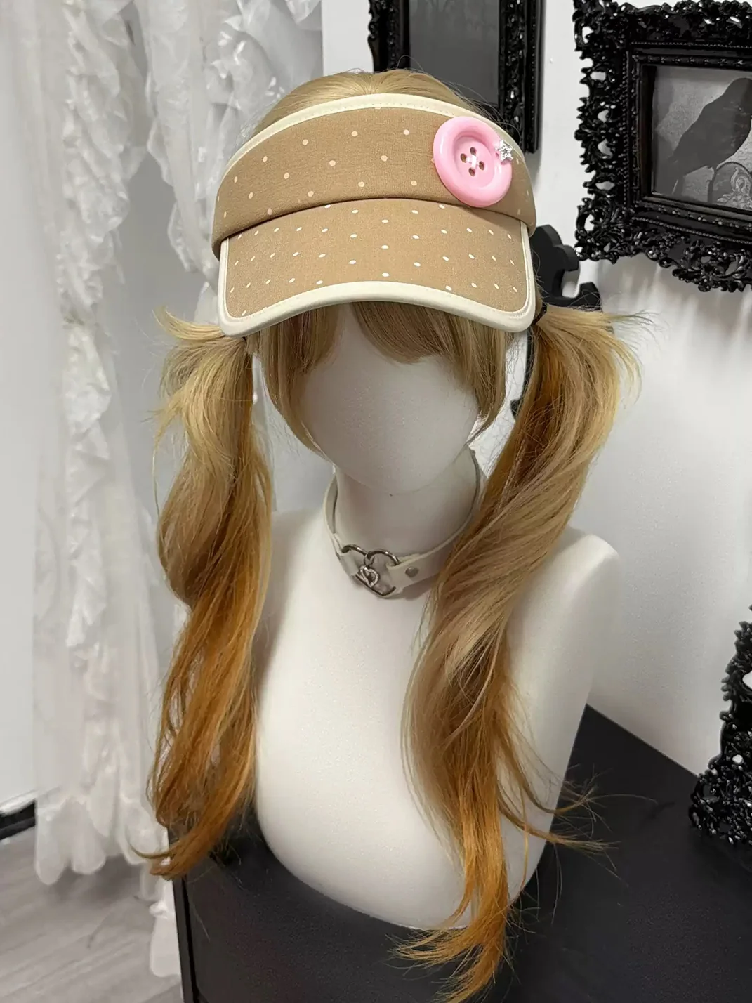1GASTERINN | Polka Dot Button Sun Hat