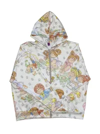 Bunnybunnygun | Oversized Cartoon Print Zip-Up Hoodie