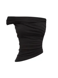 1JINN STUDIO | Asymmetric Ruched One-Shoulder Tank Top