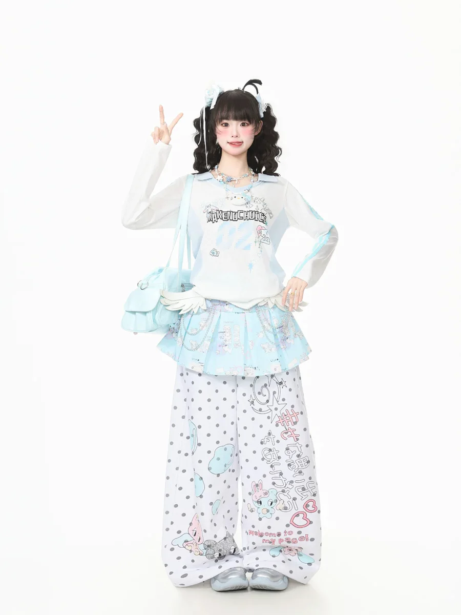 Languid Park | Polka Dot Wide Leg Pants Summer - 4