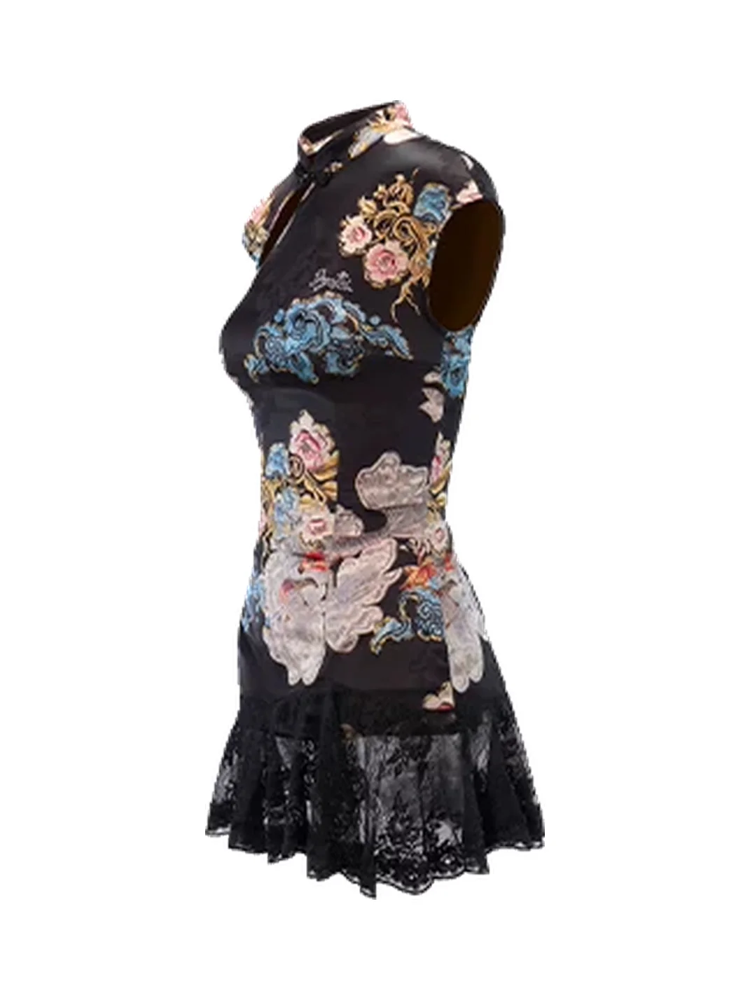 JYOSEI | Chinese-Inspired Floral Lace Mini Dress