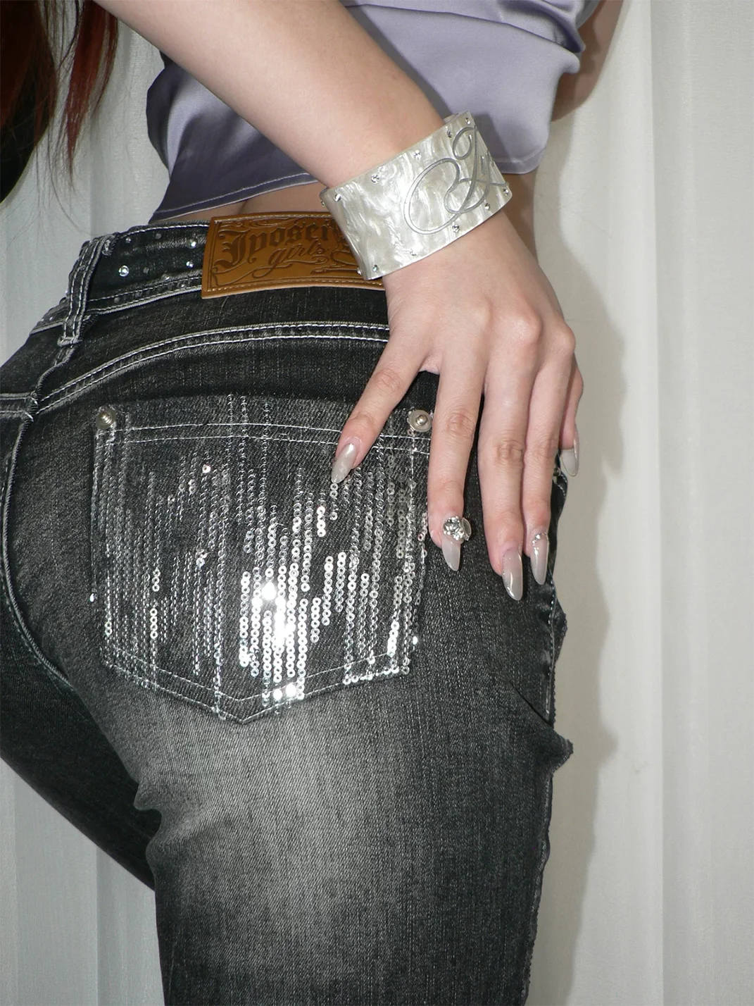 JYOSEI | Rhinestone Wide Open Cuff Bracelet