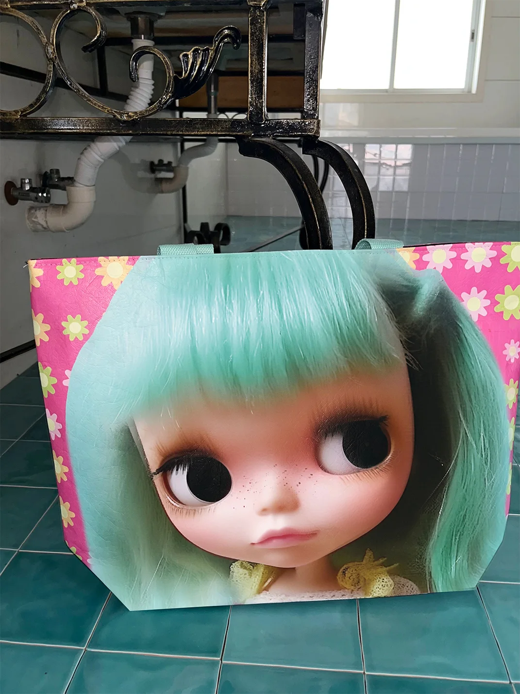 Oogreenapple | Women's Cute Doll Pattern DuPont Tote Bag