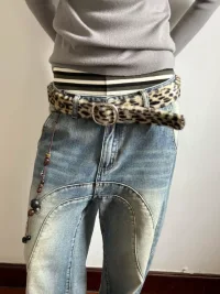 Oinimi | Women's Fuzzy Leopard Gradient Belt