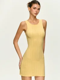 Anna aneae | Ribbed Knit Sleeveless Fitted Mini Dress