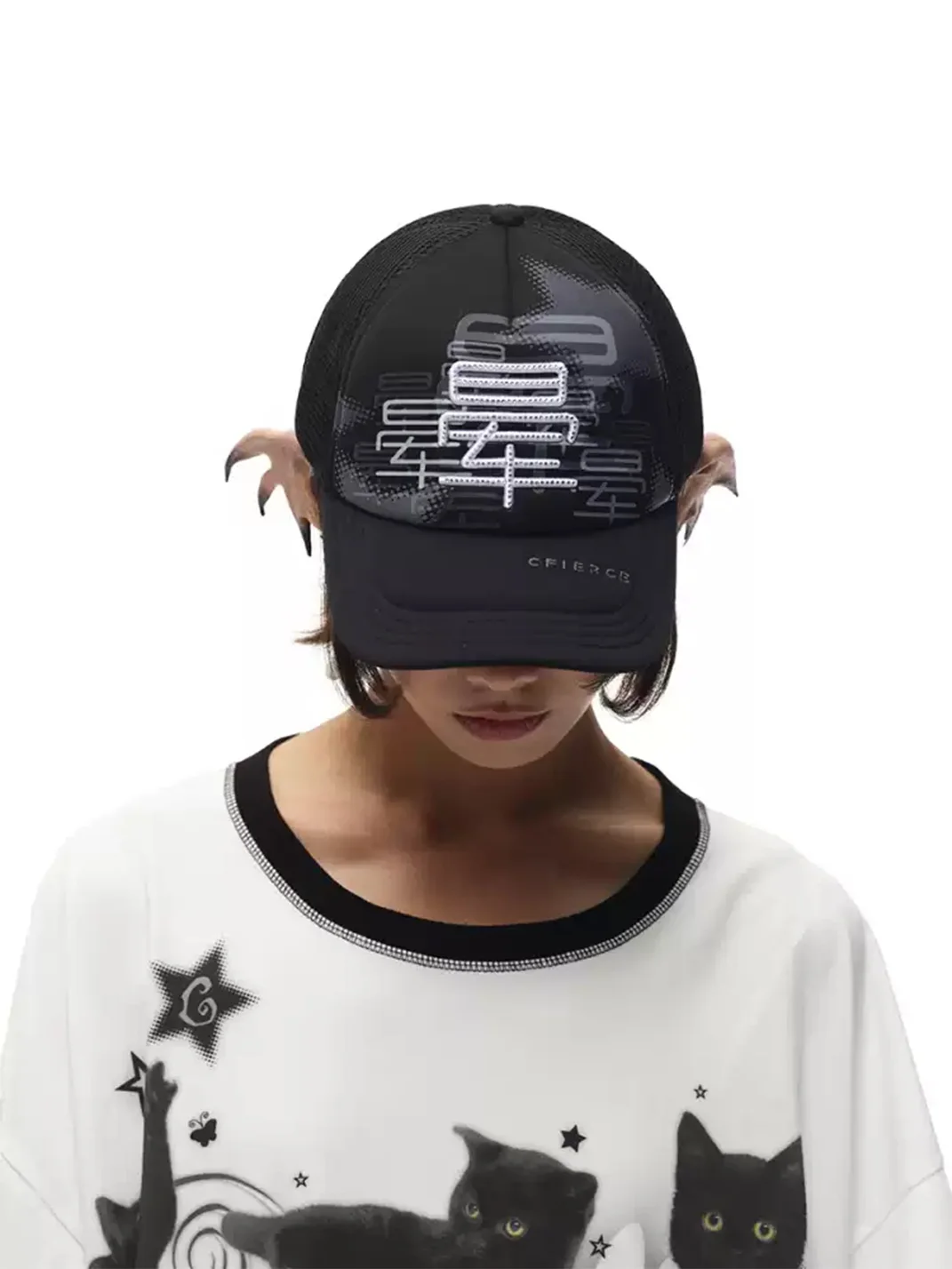 CFIERCE | Rhinestone Embroidered Trucker Cap