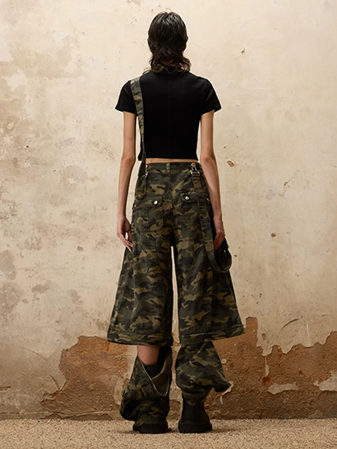 PERSONSOUL | Three-In-One Detachable Camouflage Bib Cargo Pants