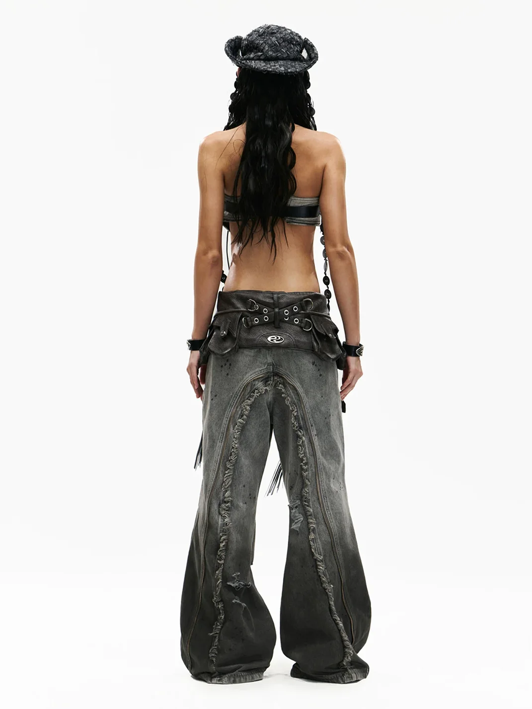 PERSONSOUL | Leather Fringe Waist Bag Belt