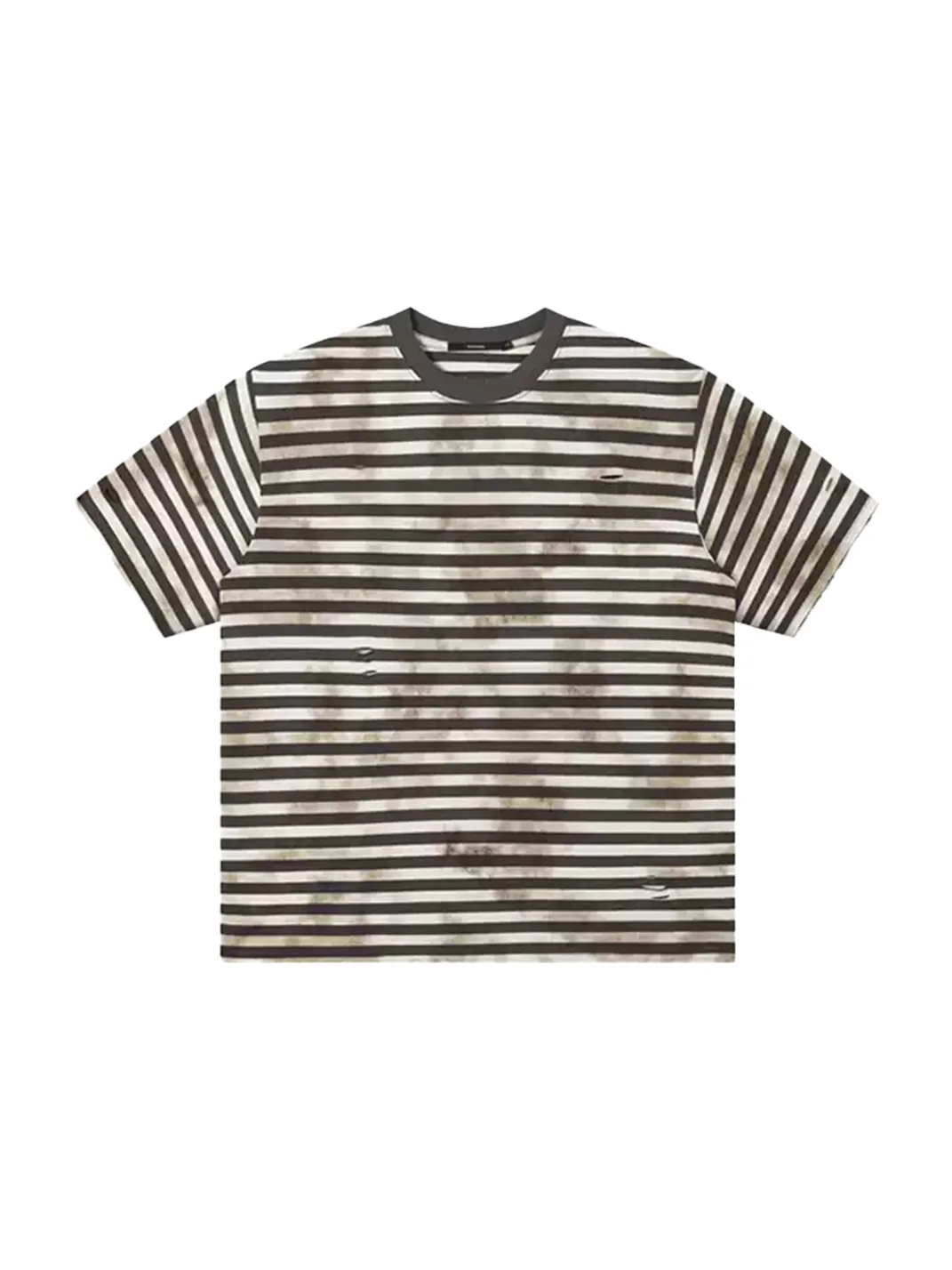 Wonderful Story | Distressed Striped Relaxed Crew Neck T-Shirt
