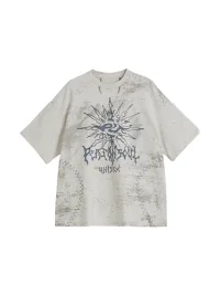 PERSONSOUL | Sun Totem Embroidered Oversized T-Shirt