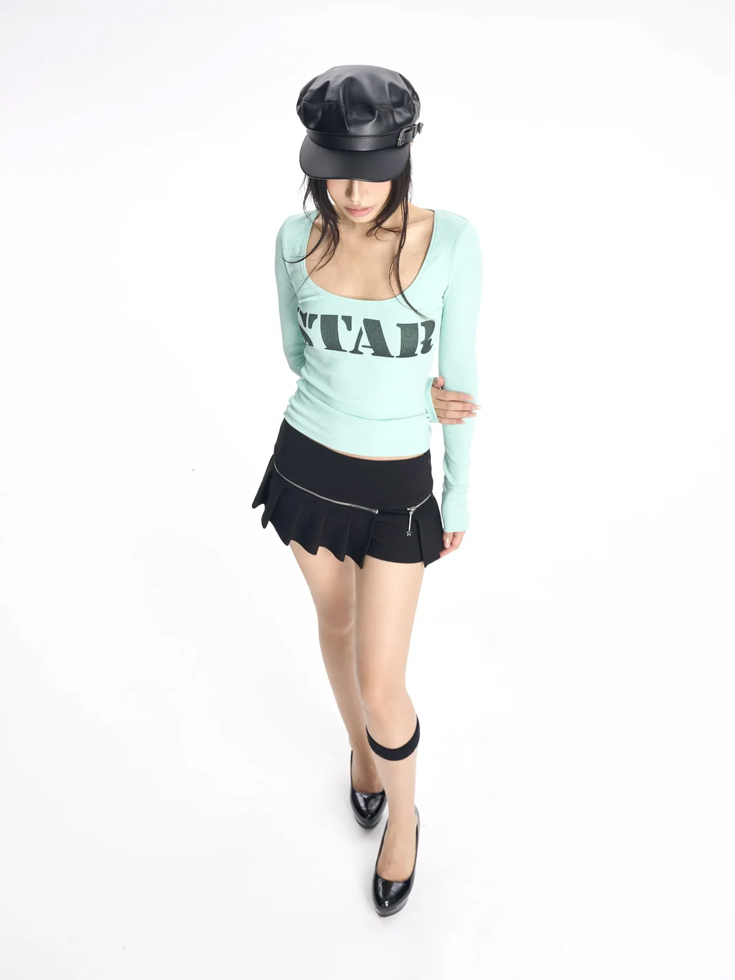 ONNASENSHI | Detachable Pleated Low-Rise Mini Skort