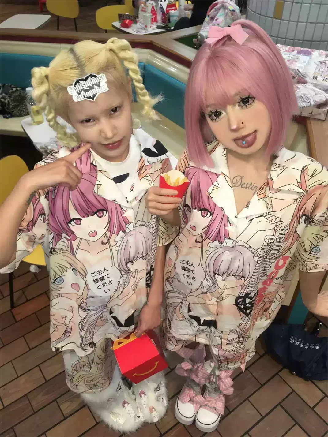 Selfish Ghost | Anime Print Short Sleeve Pajama Set