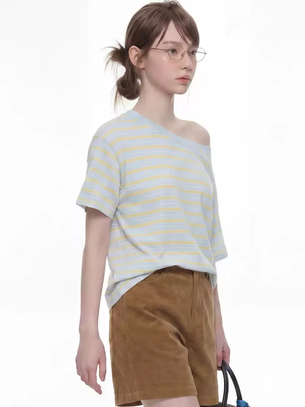 Wonderful Story | Women's Striped Wide Neck T-Shirt