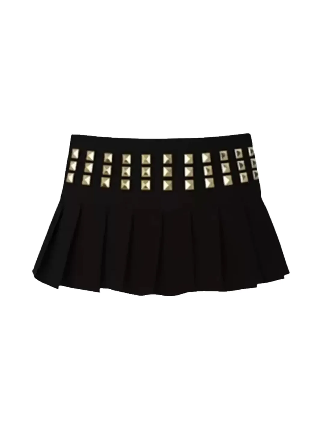 YWEMWZ | Studded Cross Pleated Mini Skirt