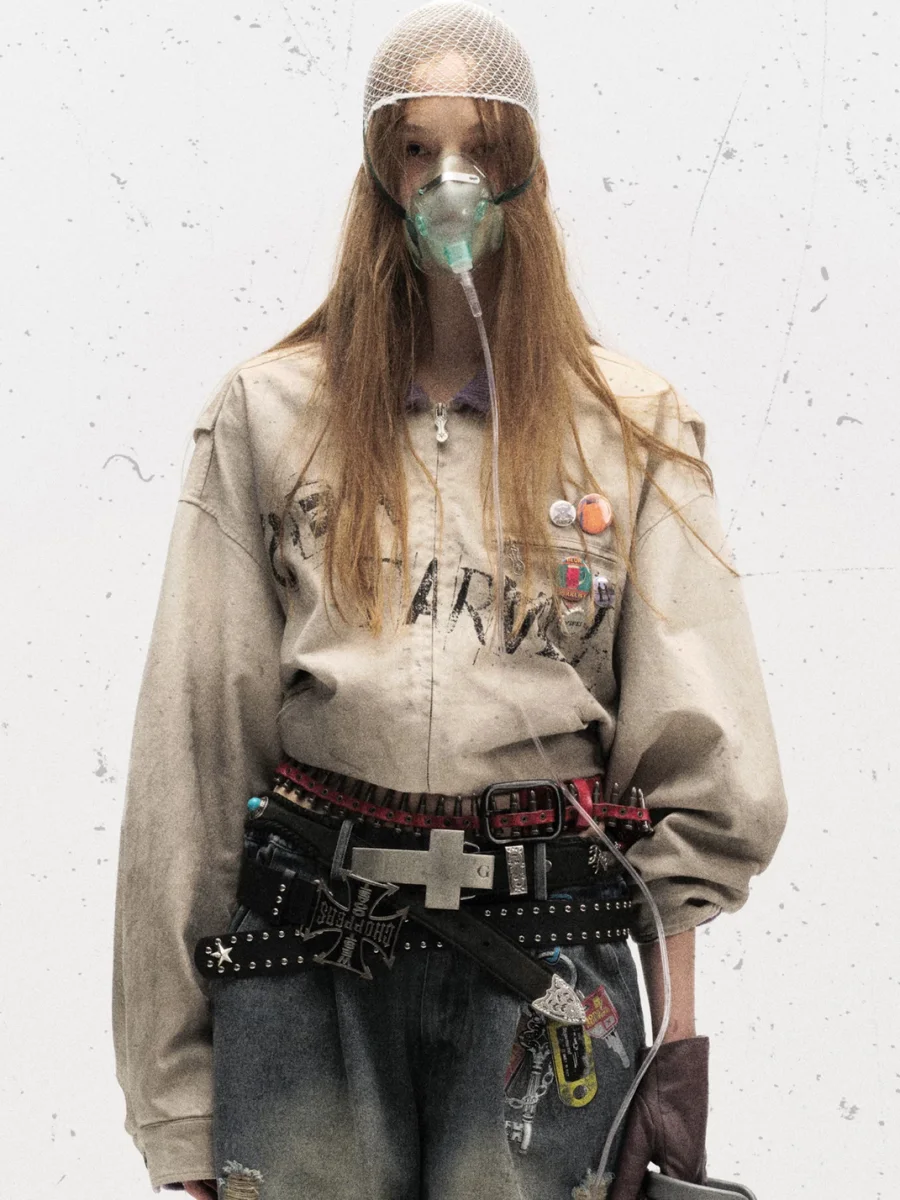 Wonderful Story | Contrast Collar Badge Print Jacket - 2