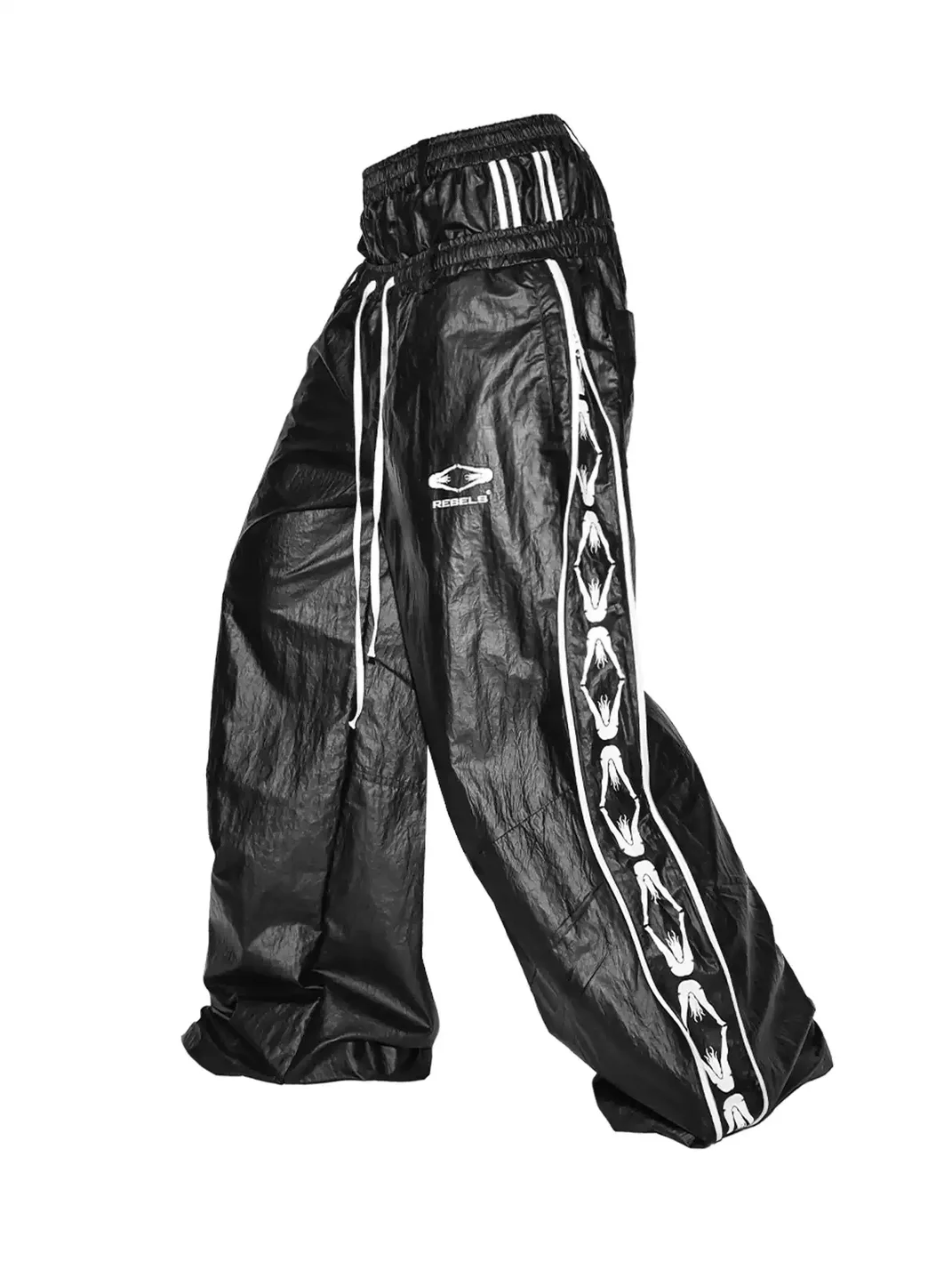 LoseControlEdge | Double Waist Coated Wide Leg Pants