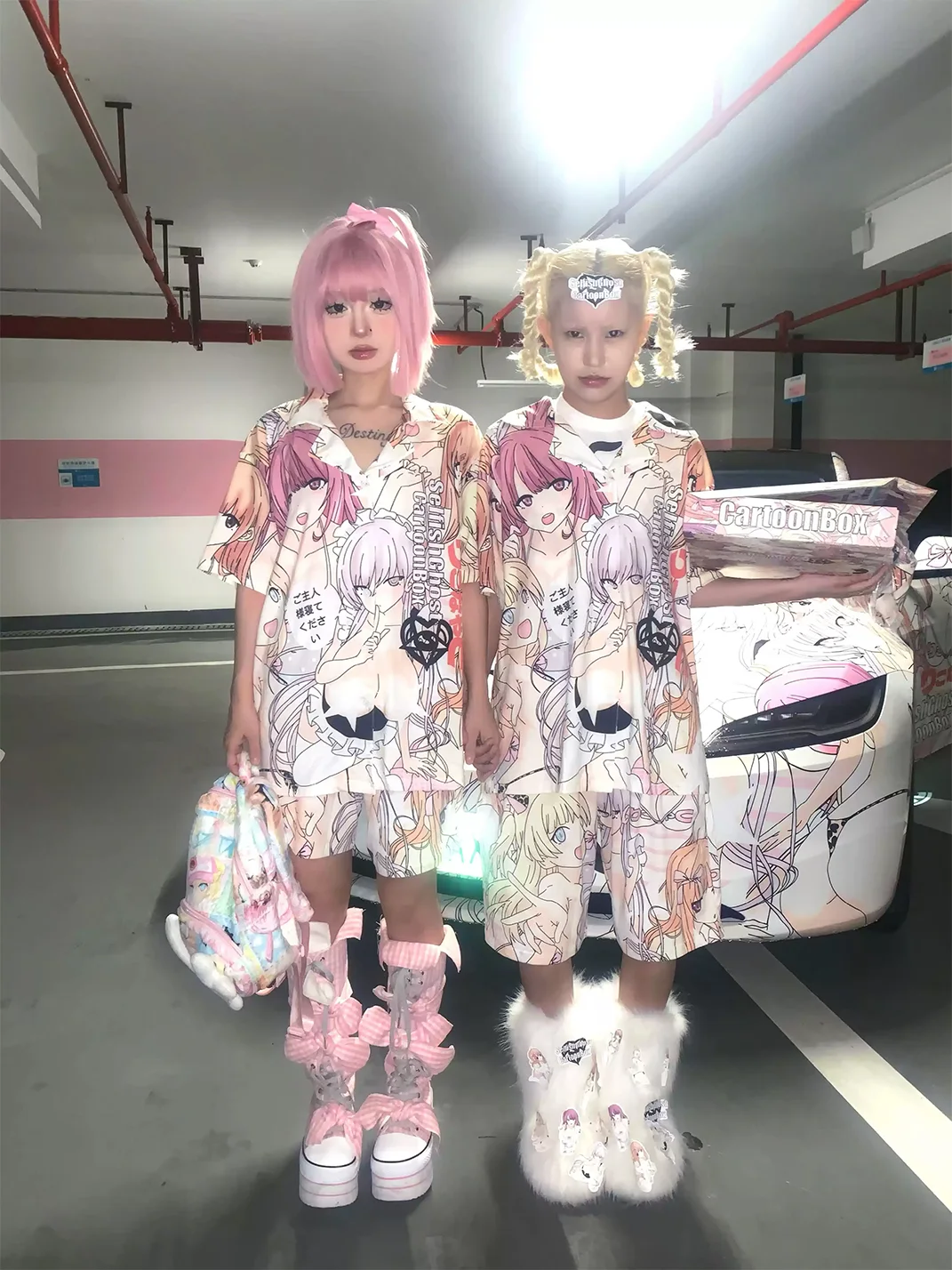 Selfish Ghost | Anime Print Short Sleeve Pajama Set