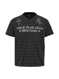Wonderful Story | Y2K Rhinestone Print Striped V-Neck T-Shirt