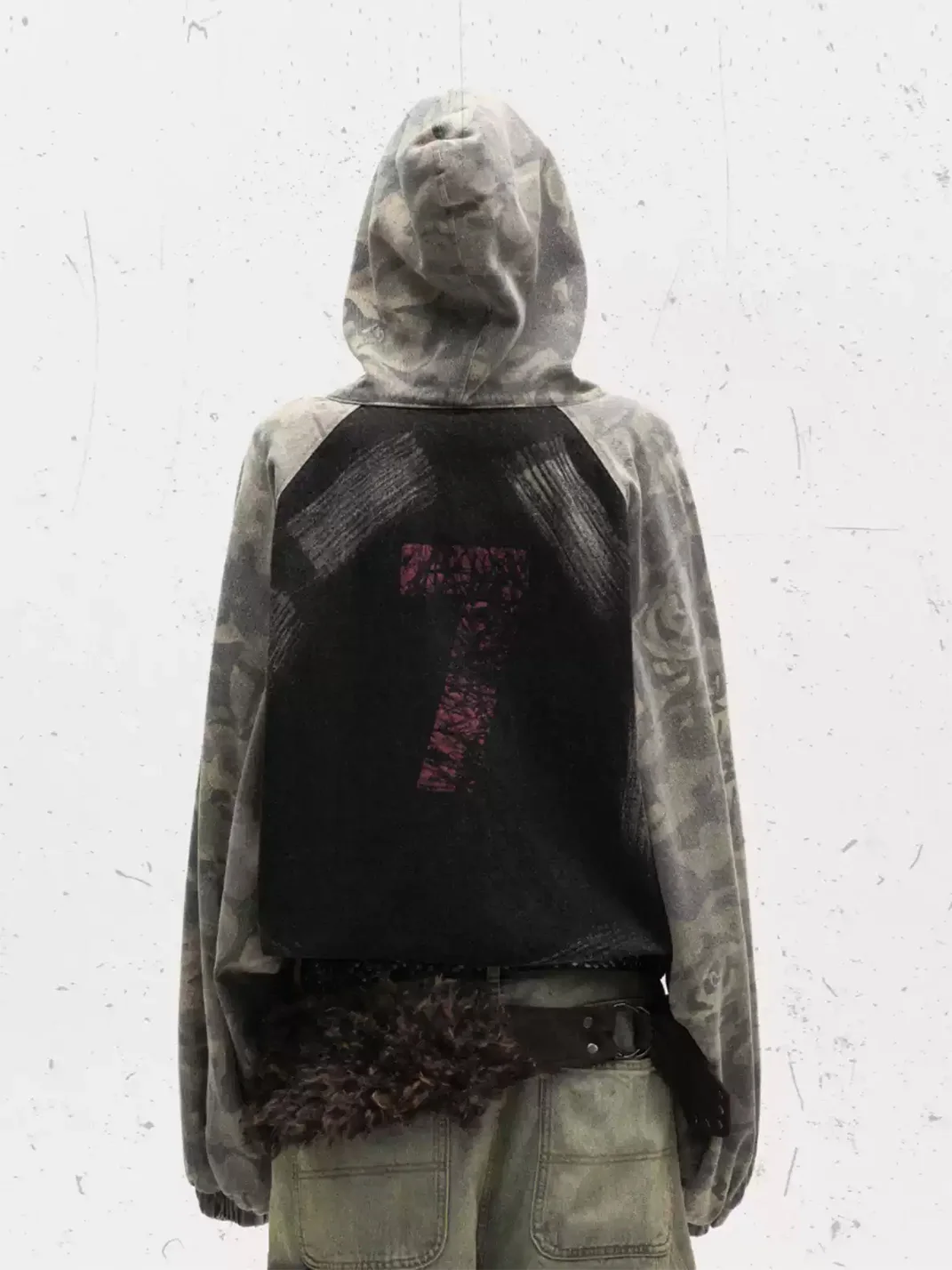 Wonderful Story | Camouflage Graffiti Patchwork Hooded Jacket