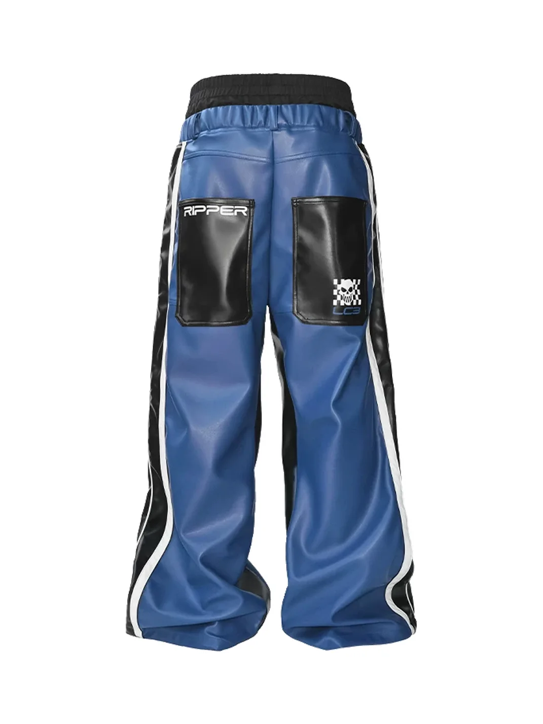 LoseControlEdge | Double Waist Colorblock Racing Leather Pants