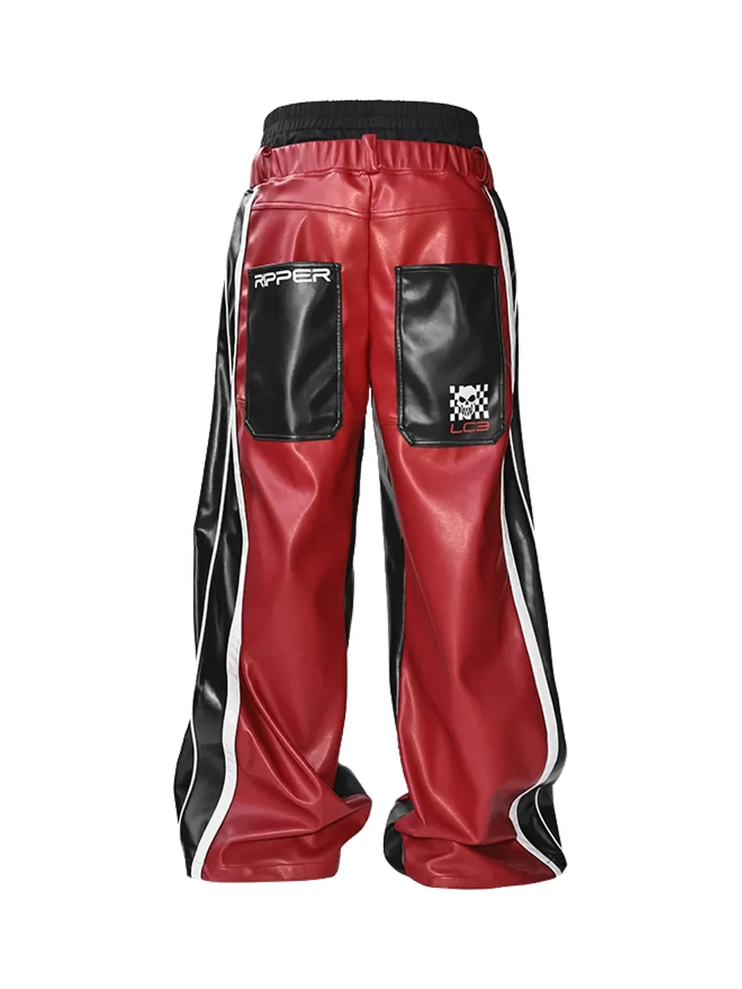 LoseControlEdge | Double Waist Colorblock Racing Leather Pants