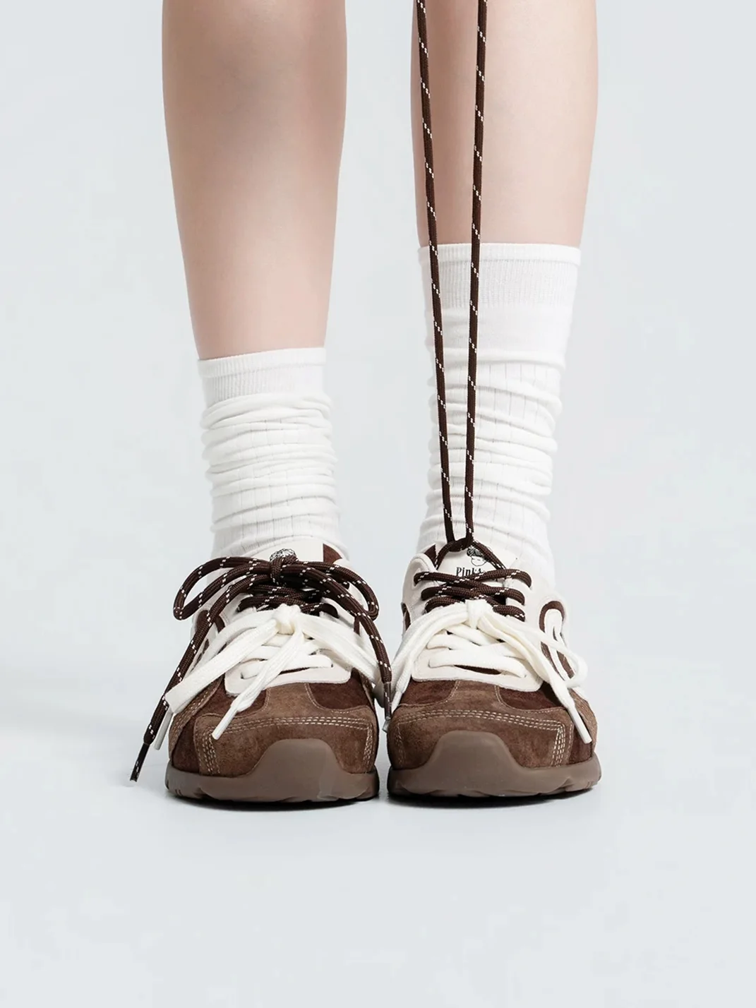 PINKAMOR | Brown White Wing Training Sneakers