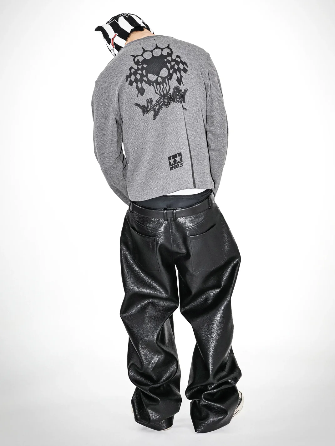 LoseControlEdge | Studded Baggy Textured Leather Pants
