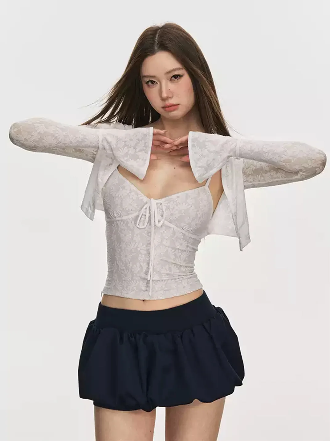 Anna aneae | Women's Lace Camisole And Cardigan Set
