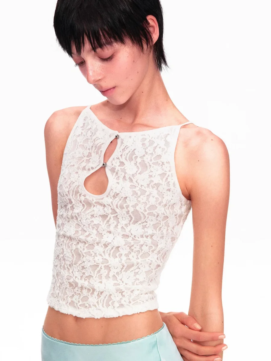 Ayo | Slim Fit Keyhole Lace Camisole - 3
