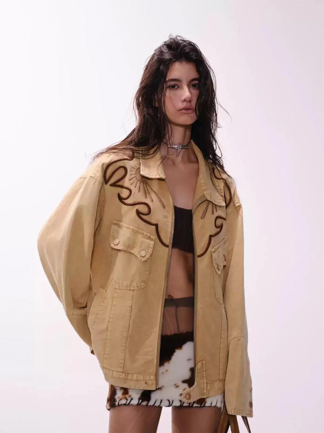 Wonderful Story | Vintage Western Embroidered Denim Jacket