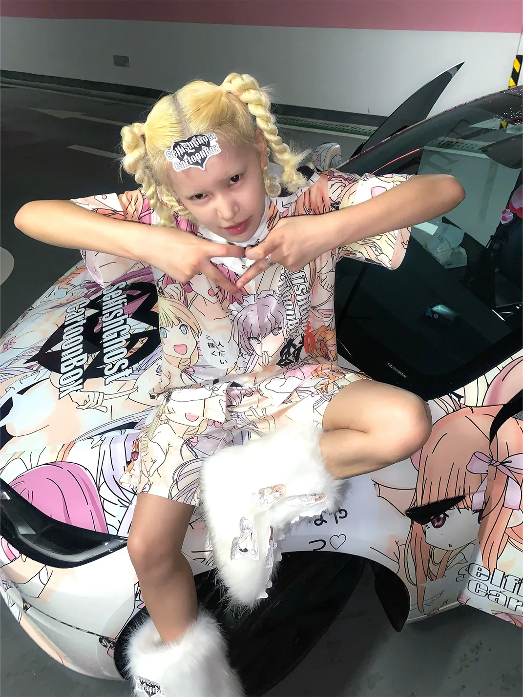 Selfish Ghost | Anime Print Short Sleeve Pajama Set