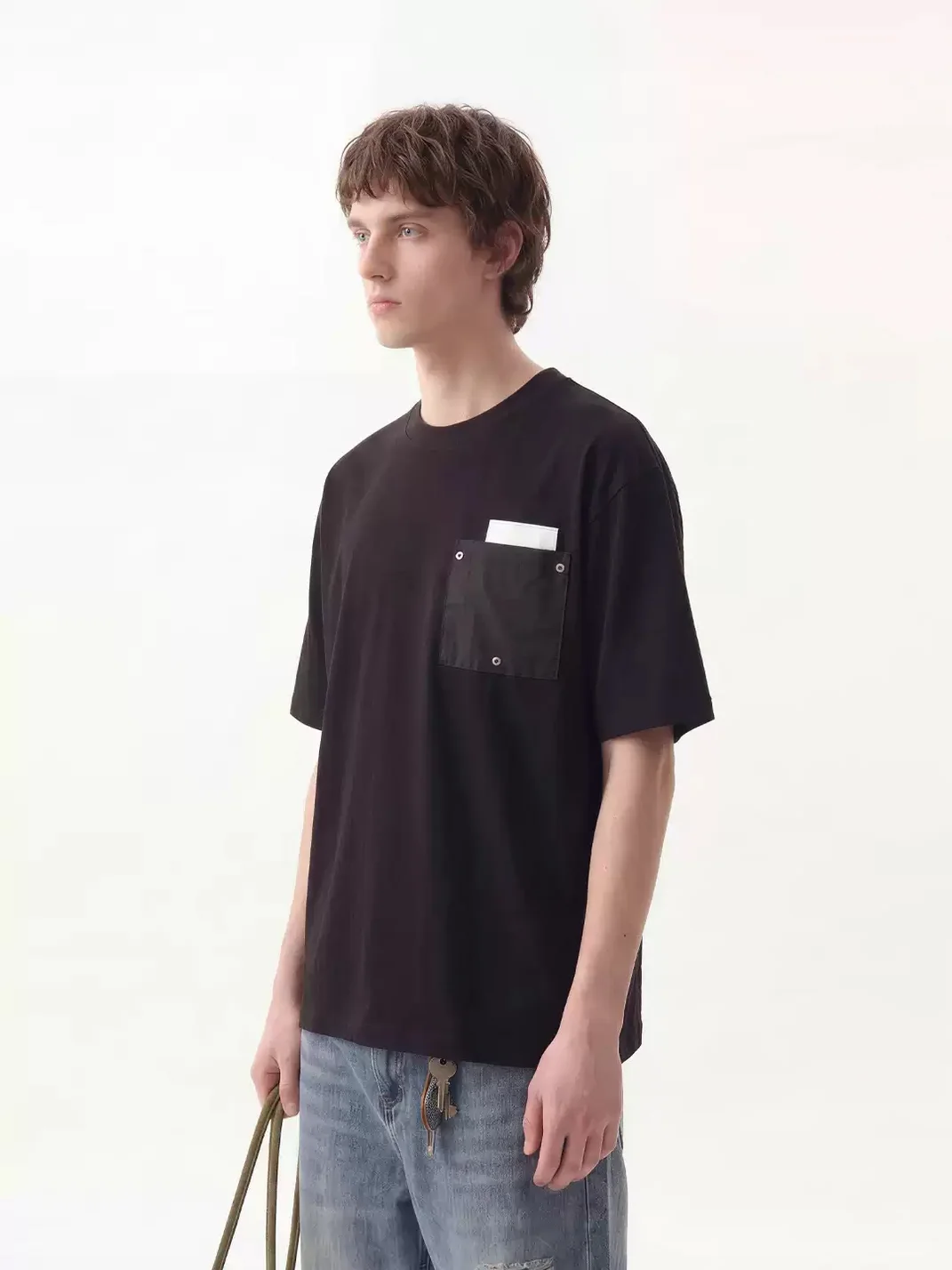 Wonderful Story | Retro Studded Patchwork Crew Neck T-Shirt