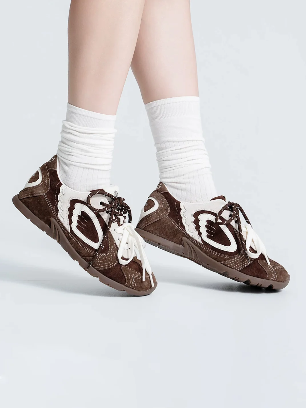 PINKAMOR | Brown White Wing Training Sneakers