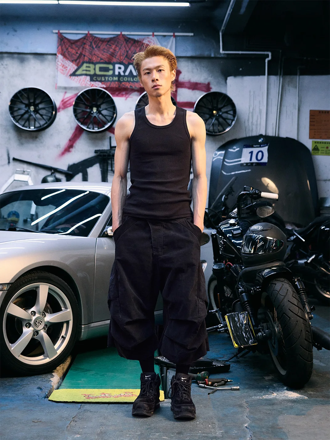 AvinMade | Two-Tone Racing Cropped Pants
