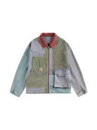Wonderful Story | Asymmetrical Patchwork Cotton Workwear Jacket