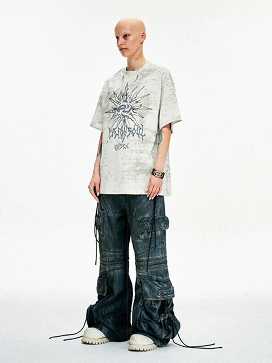 PERSONSOUL | Sun Totem Embroidered Oversized T-Shirt - 4