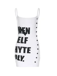 HYTE MOLY | Ruched Letter Print Bodycon Mini Dress