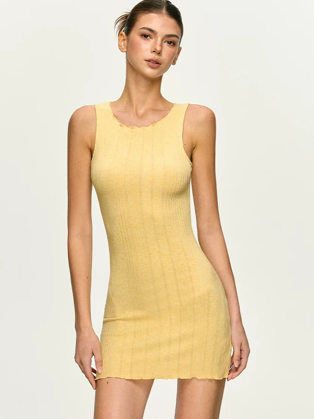 Anna aneae | Ribbed Knit Sleeveless Fitted Mini Dress