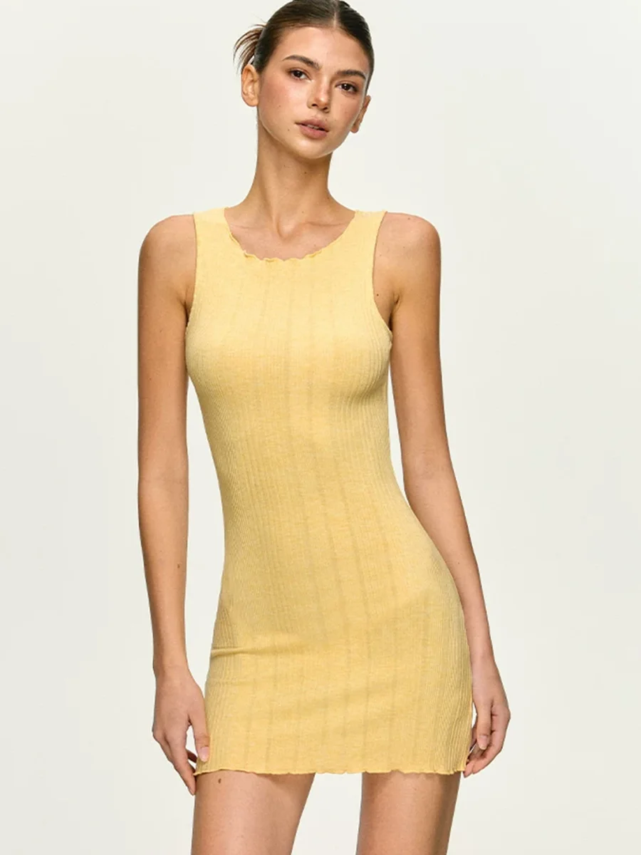 Anna aneae | Ribbed Knit Sleeveless Fitted Mini Dress - 2